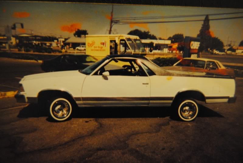 then came another el camino this one i had it painted a white with abalongy