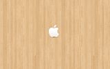 apple logo on wood.