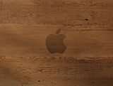 apple logo wood