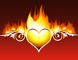 Fire on heart graphic