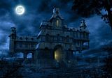 haunted house blue scary