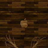 HD apple logog on wood