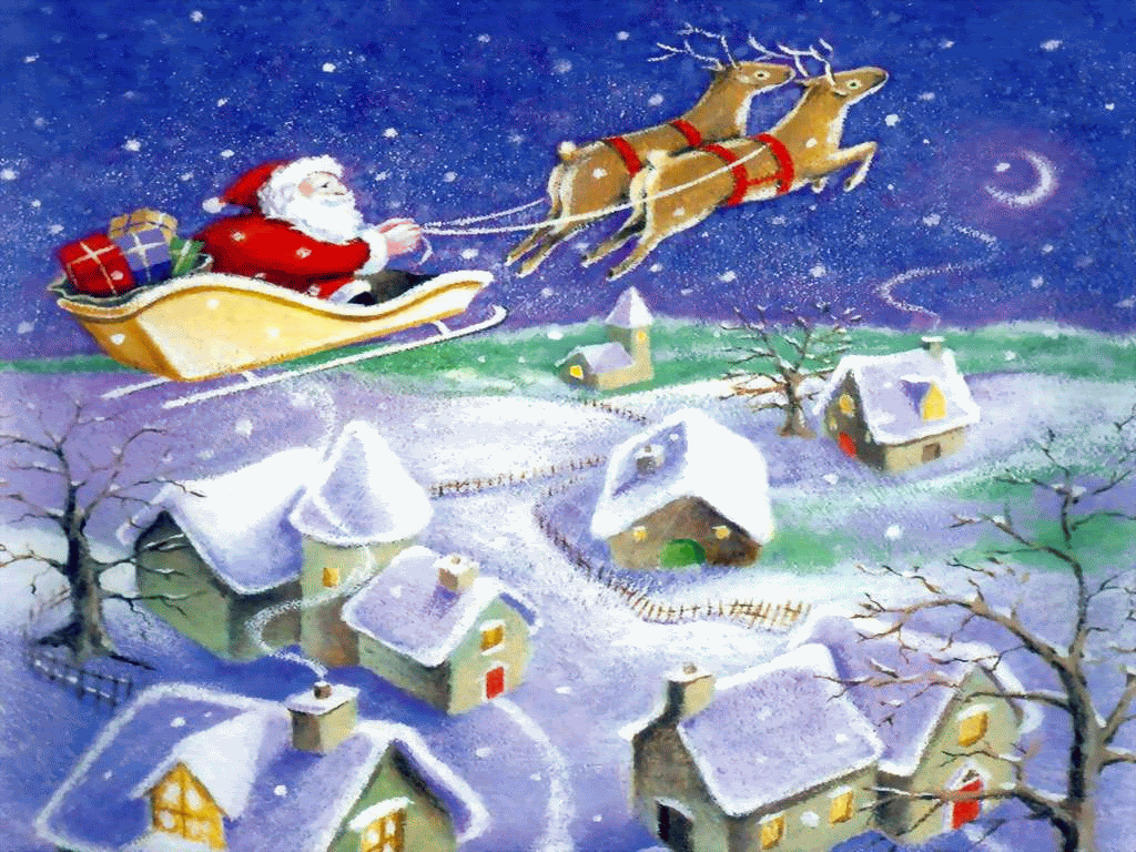 santa sleigh wallpaper