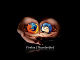 Firefox and Thunderbird in hand Wallpaper