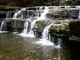 Waterfall on Steps in Forest