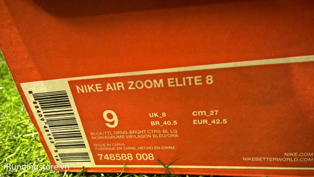 Nike Air Zoom Elite 8- Black/ Total Orange/ Bright Citrus 748588 008