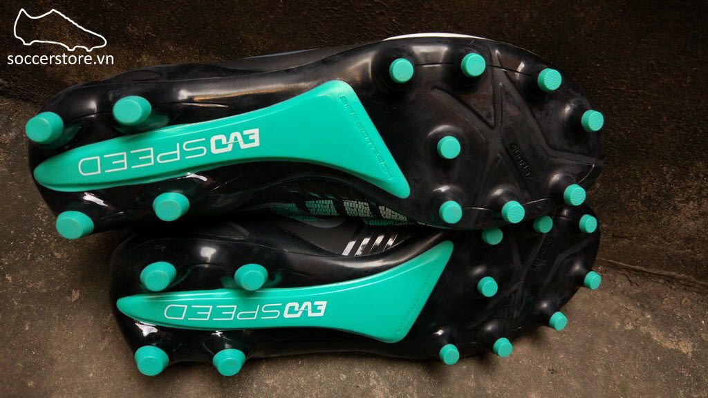 Puma evoSPEED 1.3 FG- Black/ White/ Turbulence/ Pool Green