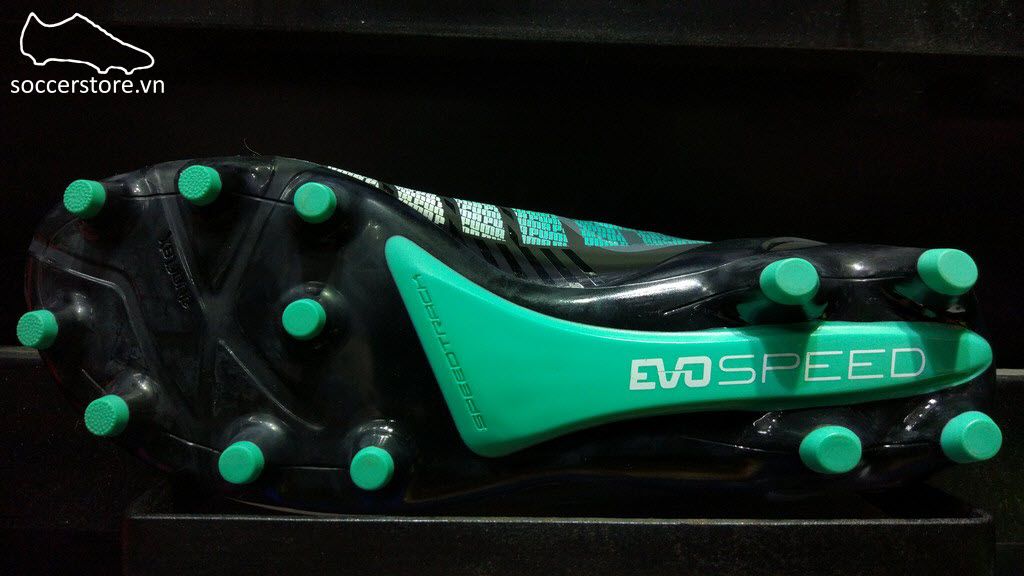Puma evoSPEED 1.3 FG- Black/ White/ Turbulence/ Pool Green