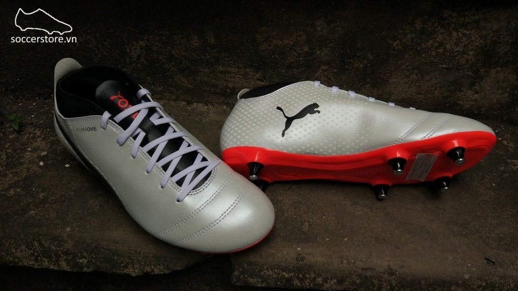 Puma One 17.4 SG- Puma White/ Puma Black/ Fiery Coral 140487-01