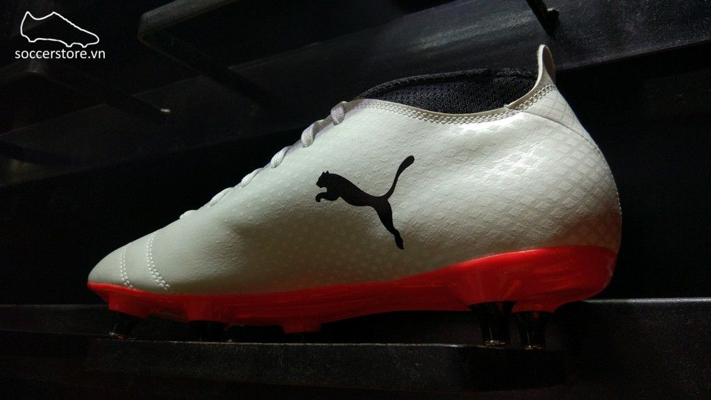 Puma One 17.4 SG- Puma White/ Puma Black/ Fiery Coral 140487-01