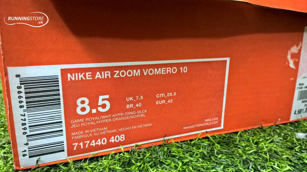 Nike Air Zoom Vomero 10- Game Royal/ Hyper Orange/ Black/ White 717440-408