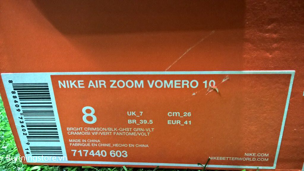 Nike Air Zoom Vomero 10- Bright Crimson/ Ghost Green/ Volt/Black 717440-603