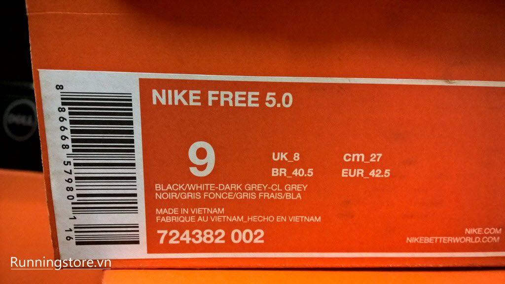 Nike Free 5.0- Black/ White/ Dark Grey 724382-002