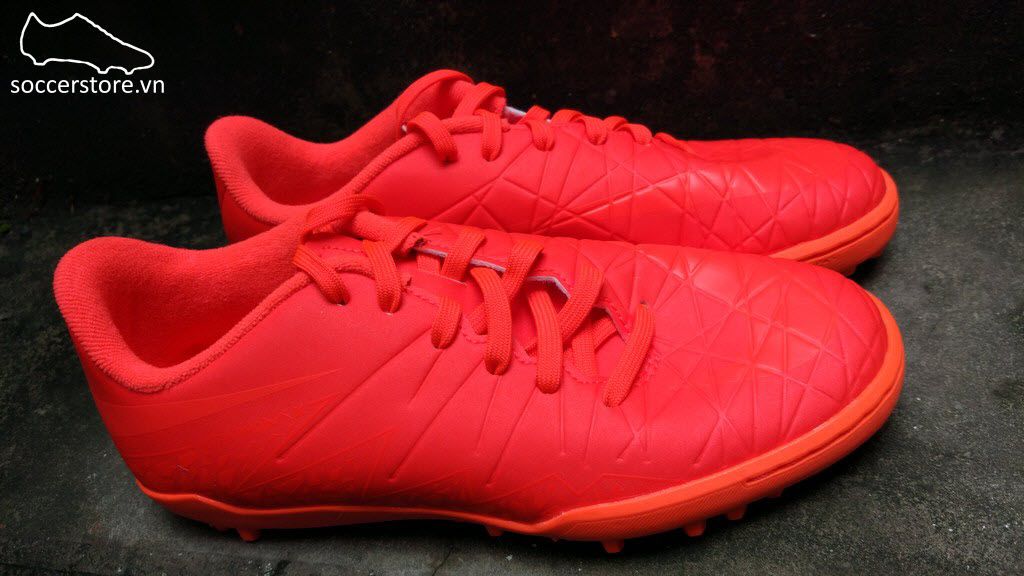 Nike Hypervenom Phelon II Kids TF- Bright Crimson/ Hyper Orange