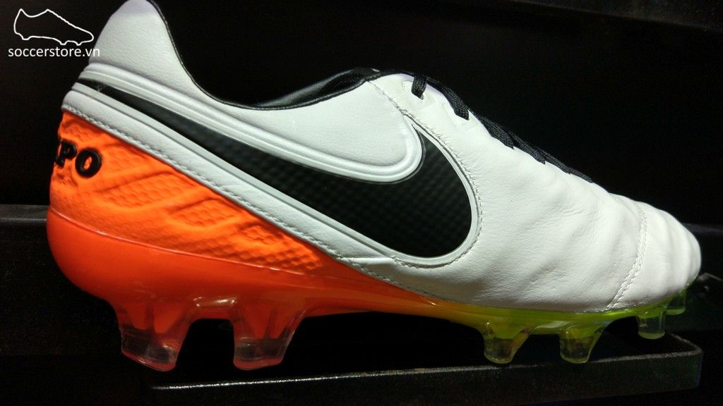 Nike Tiempo Legend VI FG- White/ Black/ Total Orange 819177-109