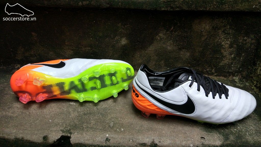 Nike Tiempo Legend VI FG- White/ Black/ Total Orange 819177-109