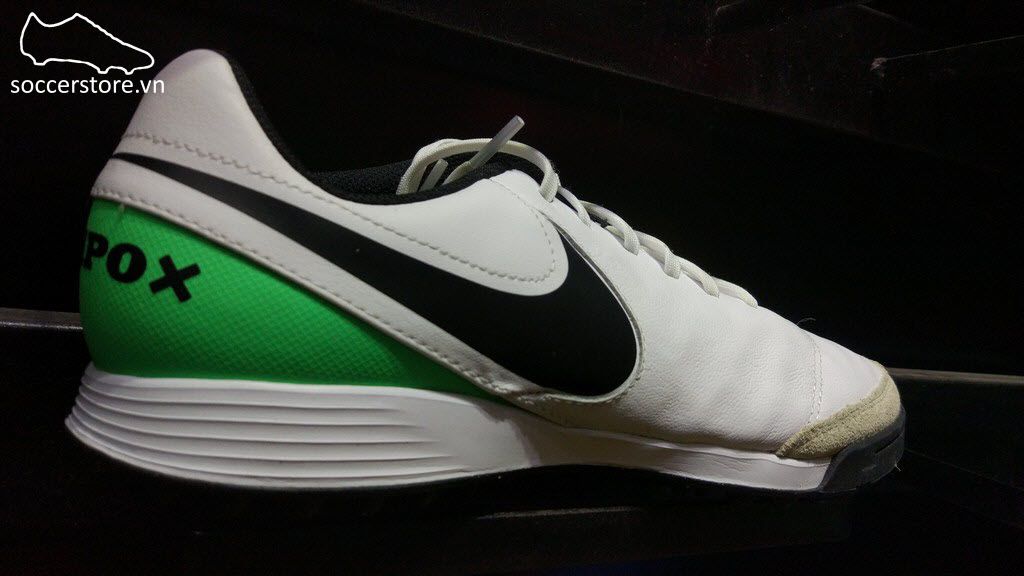 Nike Tiempo Legend VI Kids TF- White/ Black/ Electro Green 818191-103