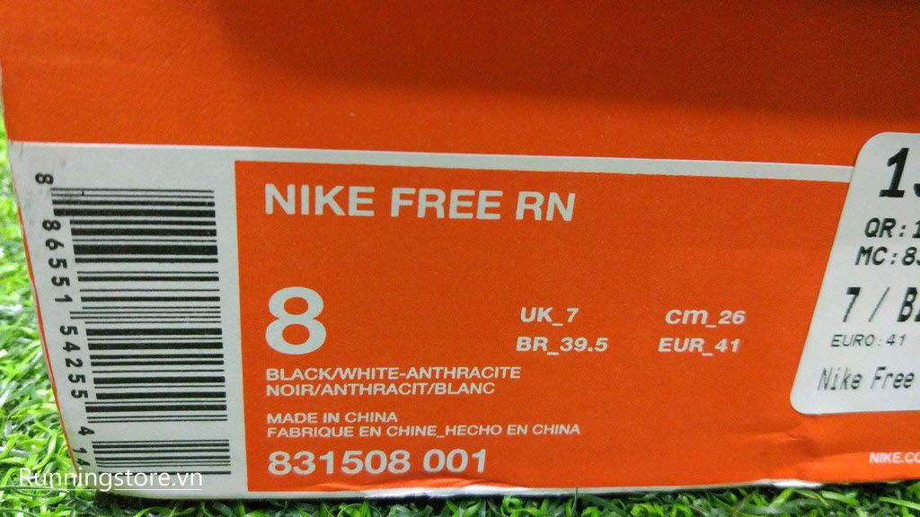 Nike Free RN- Black/ White 831508-001