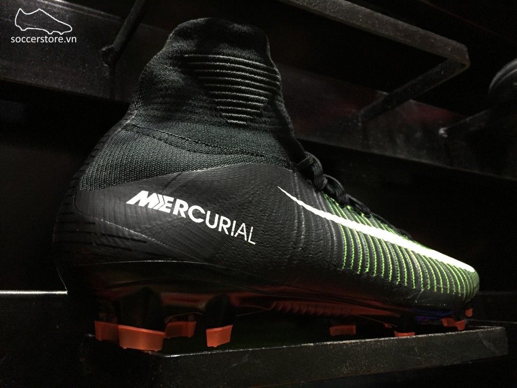 Nike Mercurial Superfly V FG- Black/ White/ Electric Green 831940-013