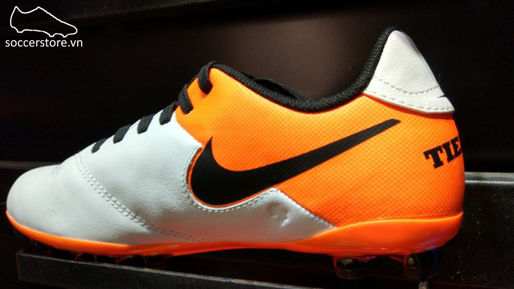 Nike Tiempo Legend VI Kids AG- White/ Black/ Total Orange 833676-108