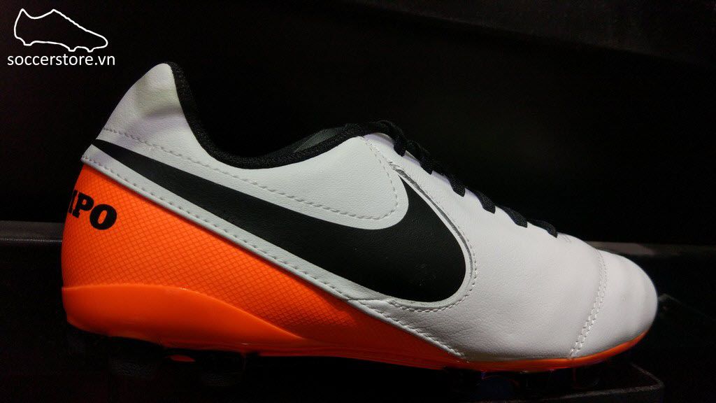 Nike Tiempo Legend VI Kids AG- White/ Black/ Total Orange 833676-108