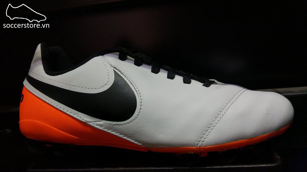 Nike Tiempo Legend VI Kids AG- White/ Black/ Total Orange 833676-108