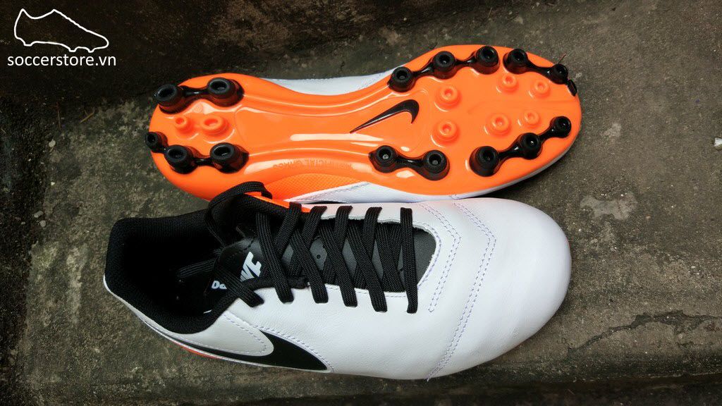 Nike Tiempo Legend VI Kids AG- White/ Black/ Total Orange 833676-108