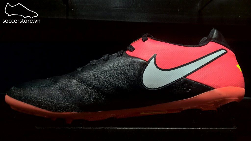 Nike Tiempo Genio II Leather AG Pro- Black/ White/ Hyper Orange/ Volt 844399-018
