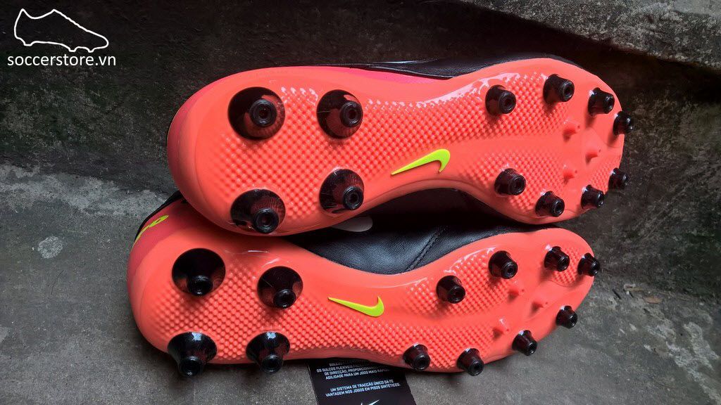 Nike Tiempo Genio II Leather AG Pro- Black/ White/ Hyper Orange/ Volt 844399-018