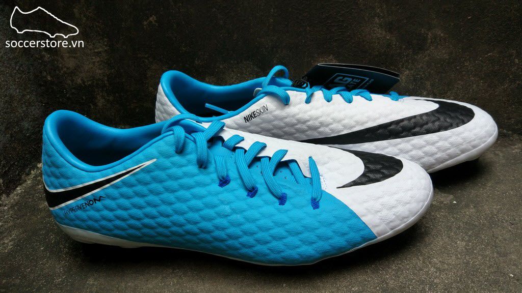 Nike Hypervenom Phelon III AG Pro- White/ Black/ Photo Blue