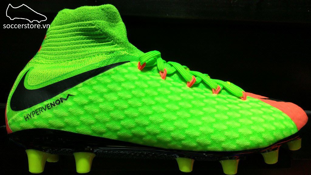 Nike Hypervenom Phatal III DF AG Pro- Electric Green/ Black/ Hyper Orange