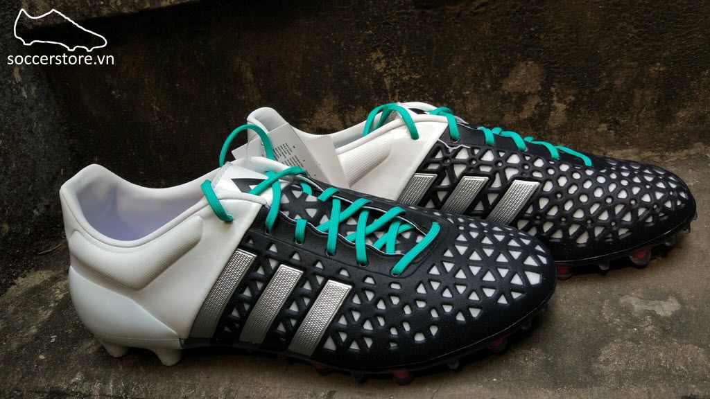 Adidas Ace 15.1 FG/AG- Core Black/ Matte Silver/ White