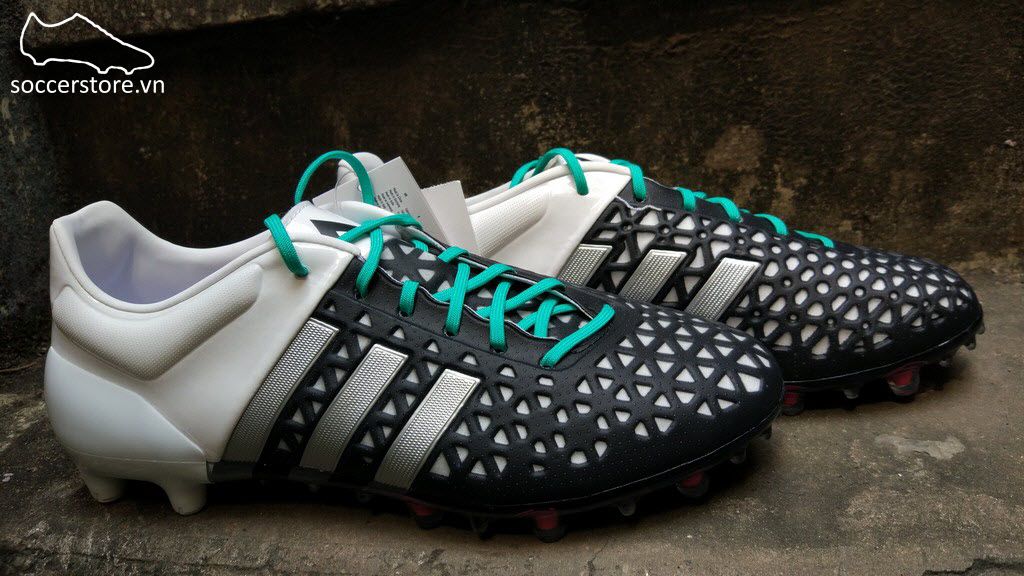 Adidas Ace 15.1 FG/AG- Core Black/ Matte Silver/ White