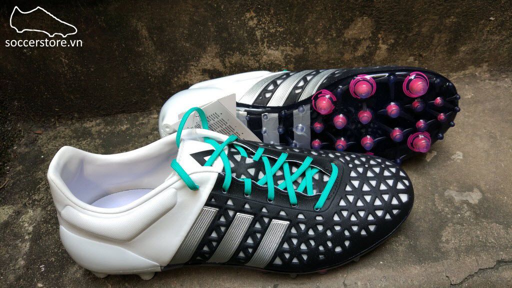 Adidas Ace 15.1 FG/AG- Core Black/ Matte Silver/ White