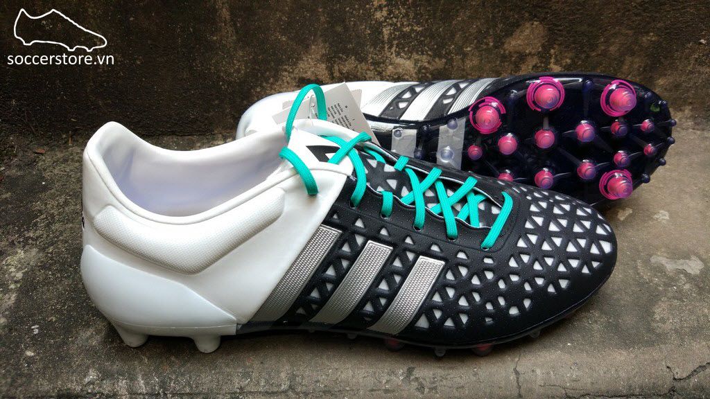 Adidas Ace 15.1 FG/AG- Core Black/ Matte Silver/ White