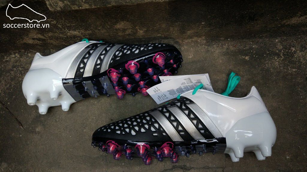 Adidas Ace 15.1 FG/AG- Core Black/ Matte Silver/ White