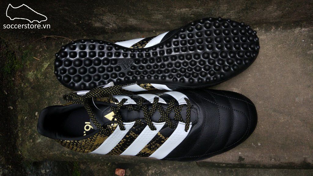 Adidas Ace 16.3 TF Leather- Core Black/ White/ Gole Metallic