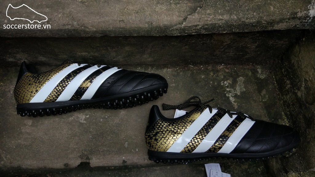 Adidas Ace 16.3 TF Leather- Core Black/ White/ Gole Metallic