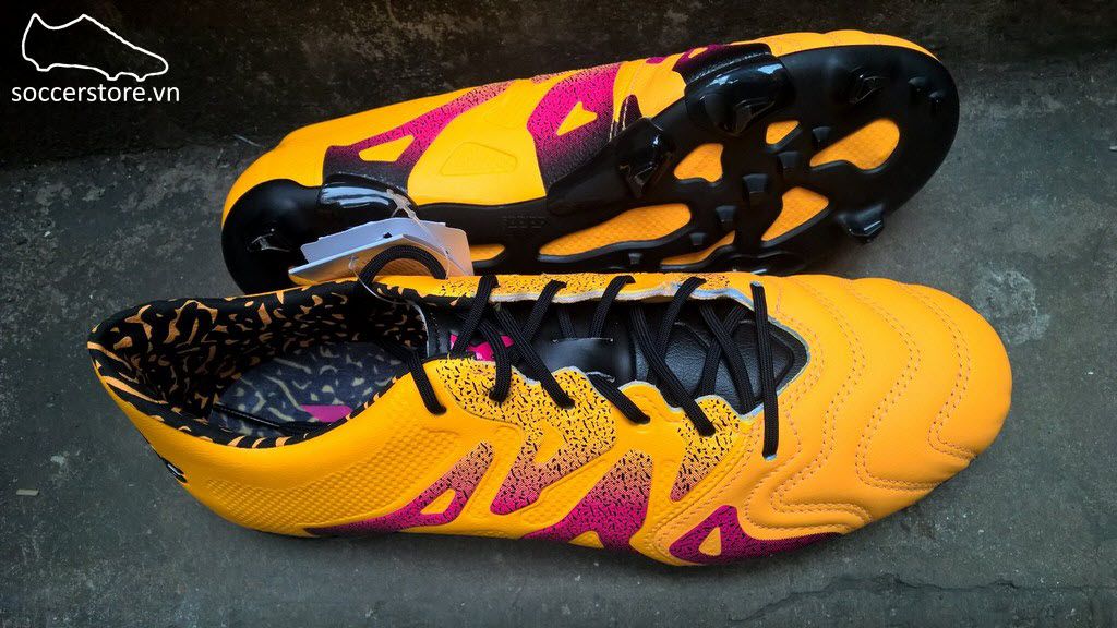 Adidas X 15.1 FG/AG Leather- Solar Gold/ Core Black/ Shock Pink S74616