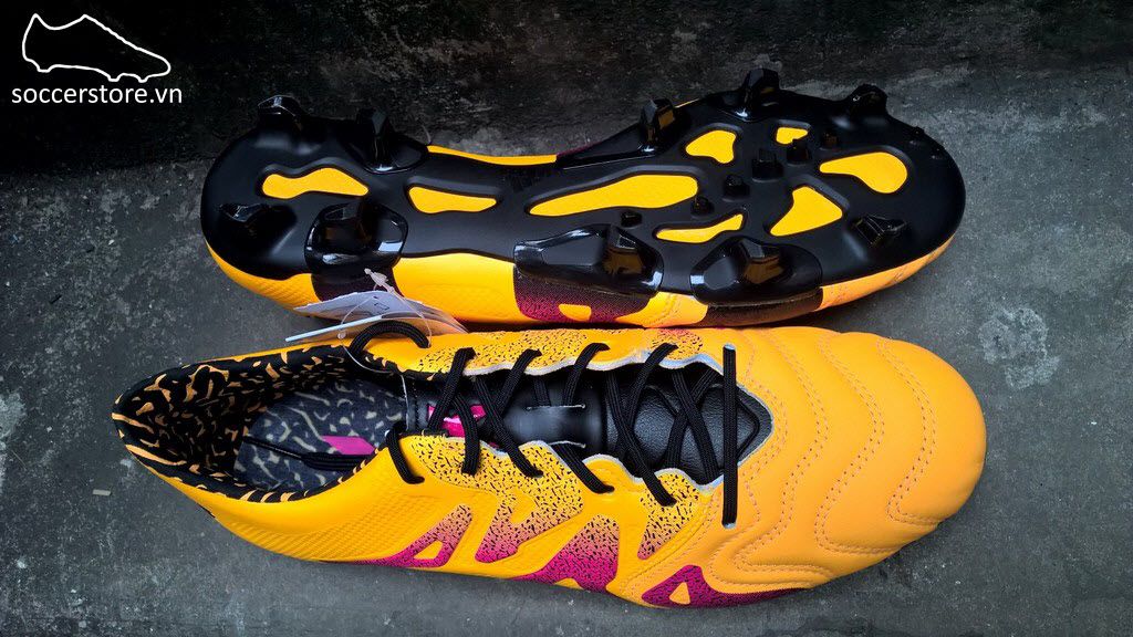 Adidas X 15.1 FG/AG Leather- Solar Gold/ Core Black/ Shock Pink S74616