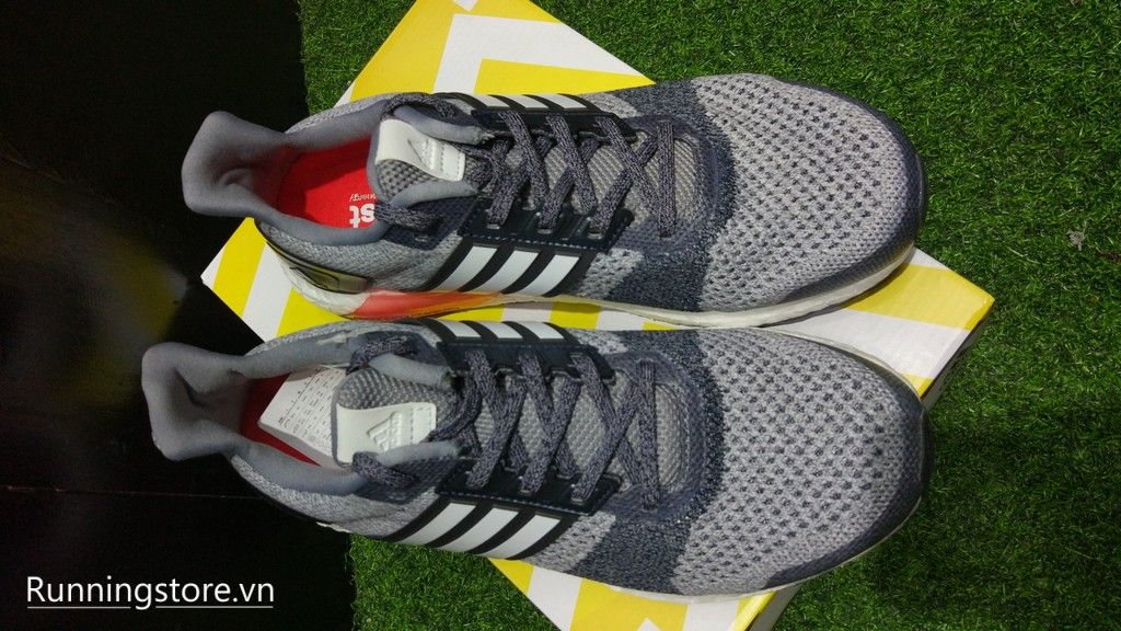 Adidas Ultraboost ST- Grey/ Footwear White/ Core Red BA7839