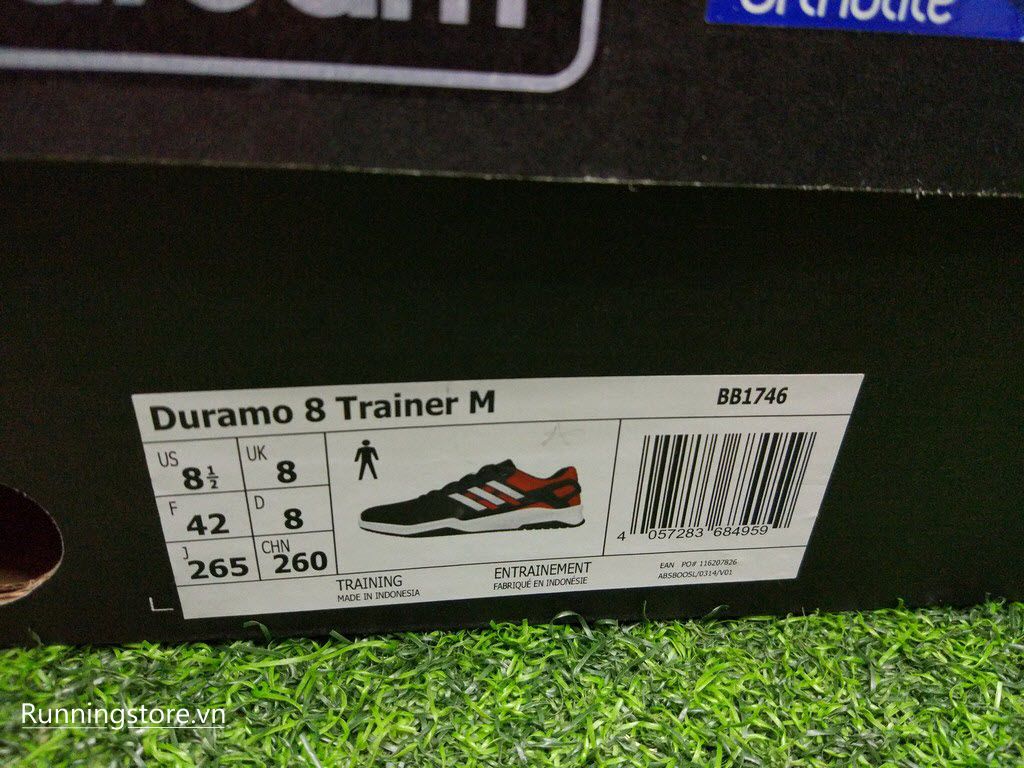 Adidas Duramo 8 Trainer- Core Black/ Footwear White/ Scarlet BB1746