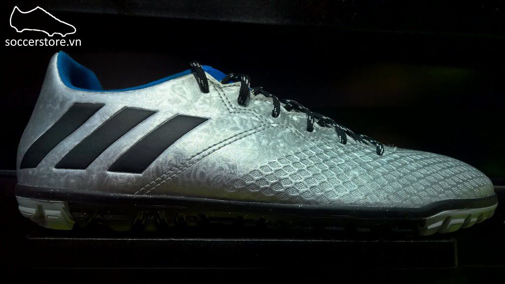 Adidas Messi 16.3 TF- Silver Metallic/ Core Black/ Shock Blue S79642