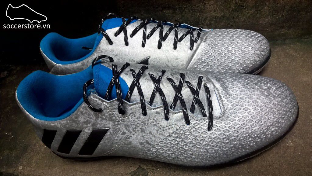 Adidas Messi 16.3 TF- Silver Metallic/ Core Black/ Shock Blue S79642