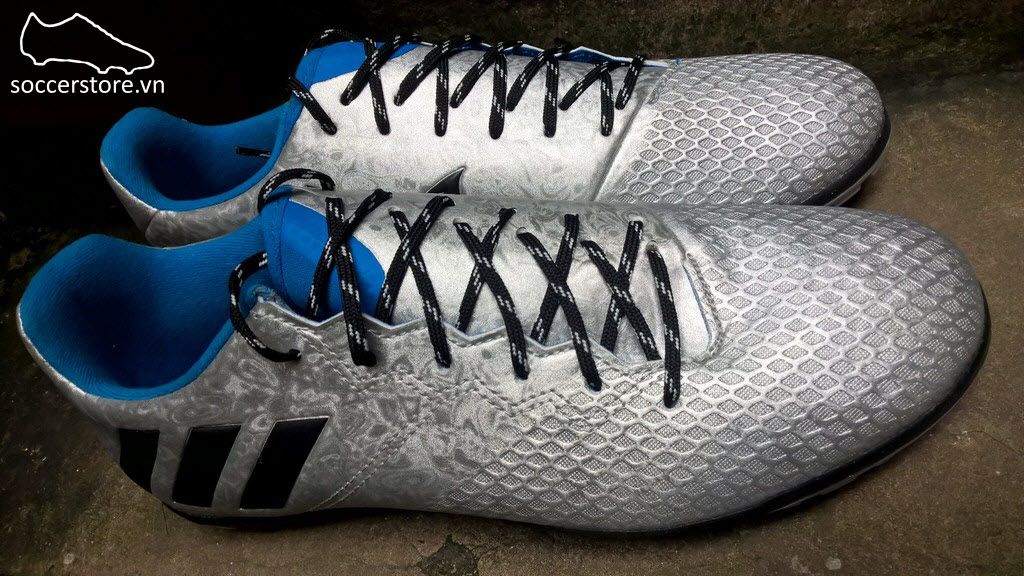 Adidas Messi 16.3 TF- Silver Metallic/ Core Black/ Shock Blue S79642