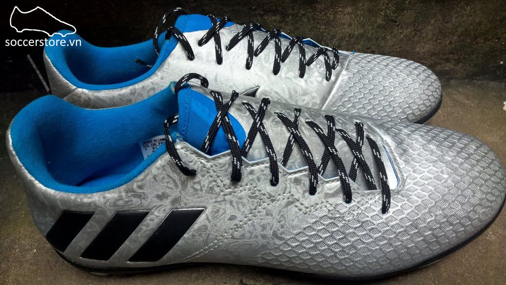 Adidas Messi 16.3 TF- Silver Metallic/ Core Black/ Shock Blue S79642