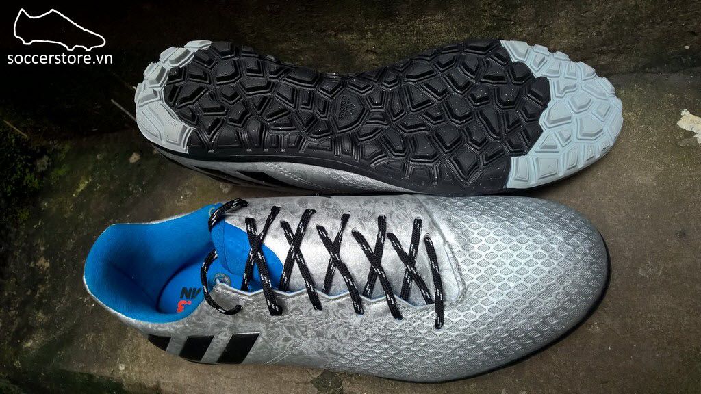 Adidas Messi 16.3 TF- Silver Metallic/ Core Black/ Shock Blue S79642