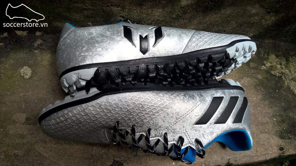 Adidas Messi 16.3 TF- Silver Metallic/ Core Black/ Shock Blue S79642