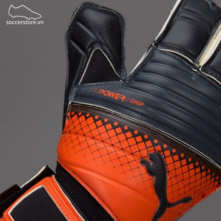 Puma evoPOWER 2.3 Grip GC- Puma Black/ Orange Clownfish GK Gloves 04133702M