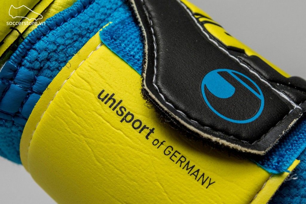 Uhlsport Speed Up Supersoft- Lite Flou Yellow/ Black/ Hydro Blue GK Gloves 1011023-01